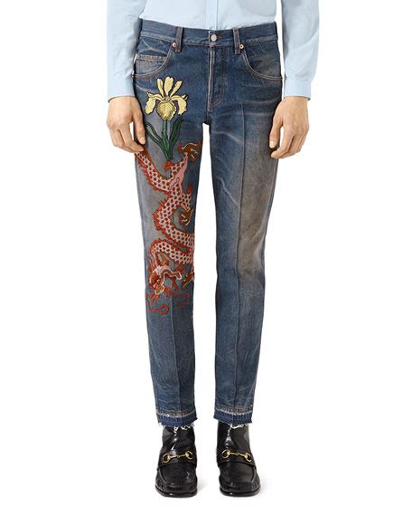 gucci dragon pants|gucci tapered jeans.